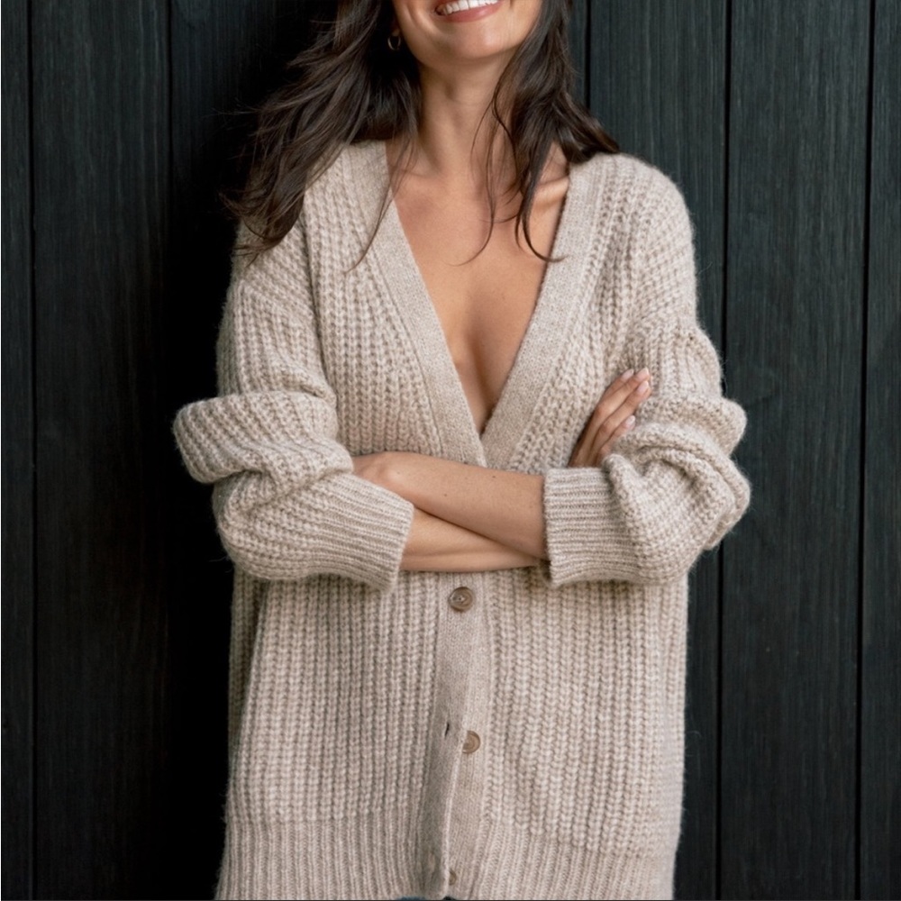 Jenni Kayne Alpaca Cocoon Cardigan in Oatmeal